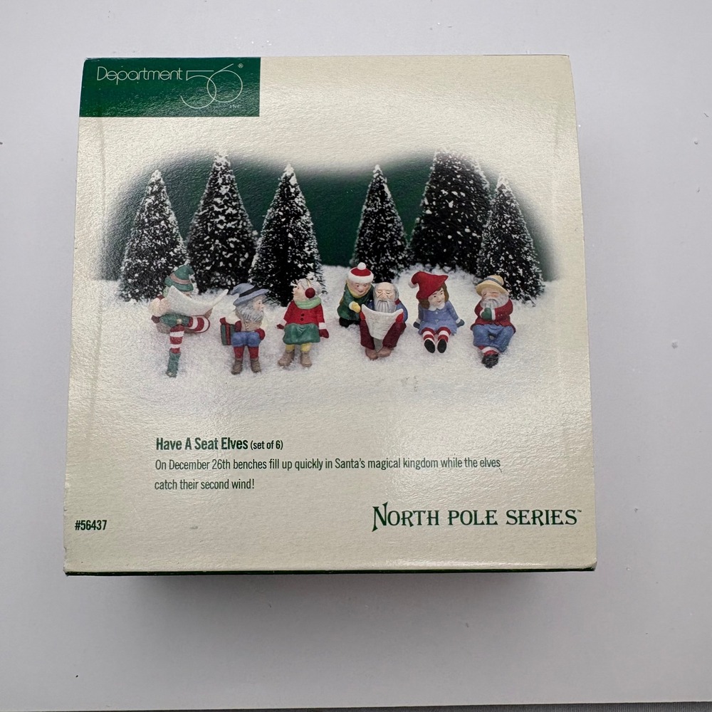Department 56 Have A Seat Elves Multicolor Set of 6 North Pole Series 56437 - Picture 3 of 4